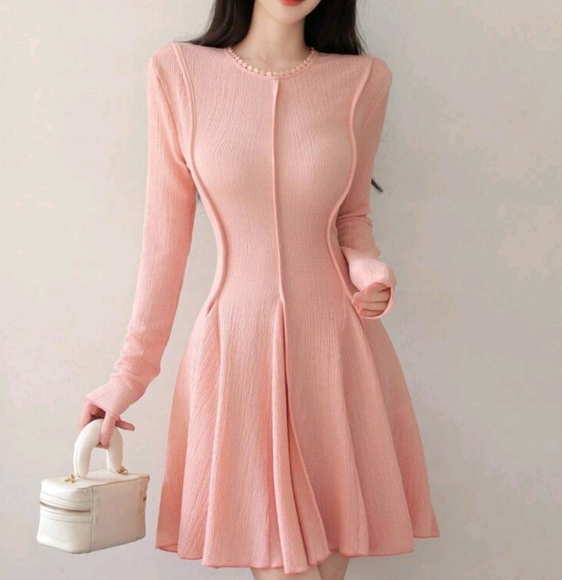 Women's Floral Collar Design Flared Hem Elegant Date Dress - Picture 1 of 4